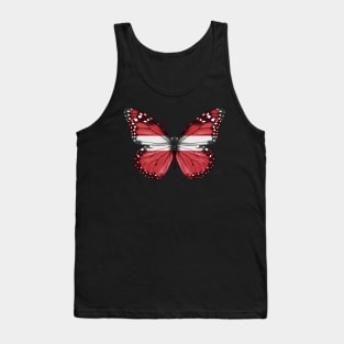 Latvian Flag  Butterfly - Gift for Latvian From Latvia Tank Top